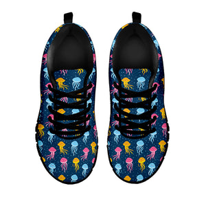 Cute Jellyfish Pattern Print Black Sneakers