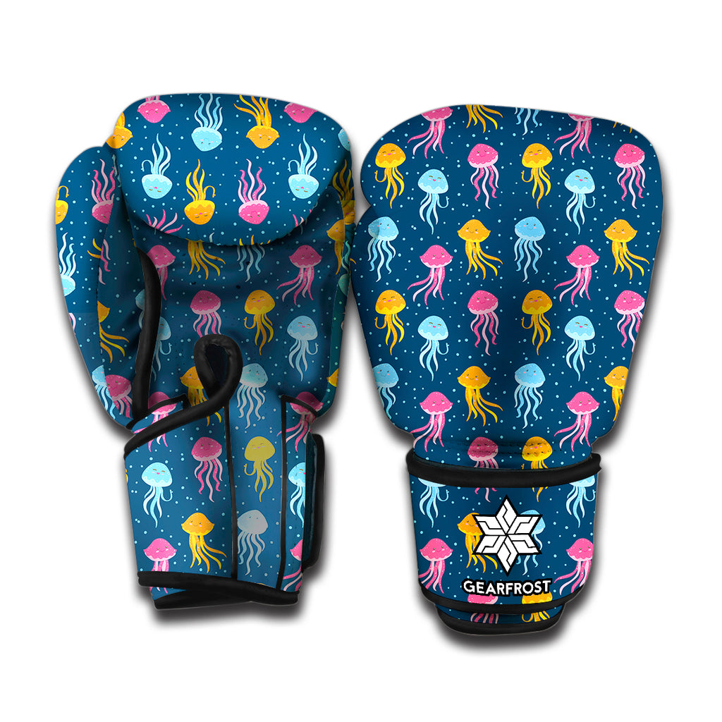 Cute Jellyfish Pattern Print Boxing Gloves