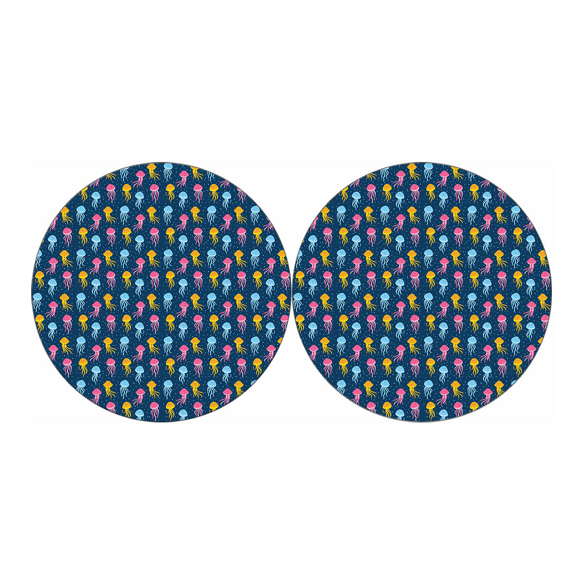 Cute Jellyfish Pattern Print Car Coasters