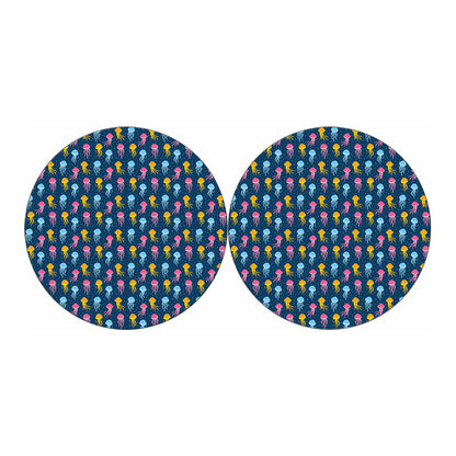 Cute Jellyfish Pattern Print Car Coasters