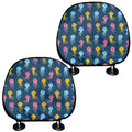 Cute Jellyfish Pattern Print Car Headrest Covers