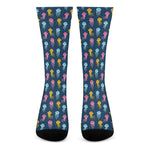 Cute Jellyfish Pattern Print Crew Socks