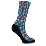 Cute Jellyfish Pattern Print Crew Socks