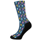 Cute Jellyfish Pattern Print Crew Socks