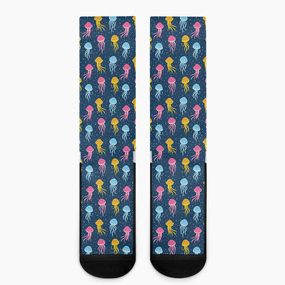 Cute Jellyfish Pattern Print Crew Socks