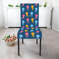 Cute Jellyfish Pattern Print Dining Chair Slipcover