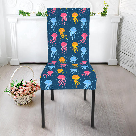 Cute Jellyfish Pattern Print Dining Chair Slipcover