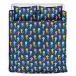 Cute Jellyfish Pattern Print Duvet Cover Bedding Set