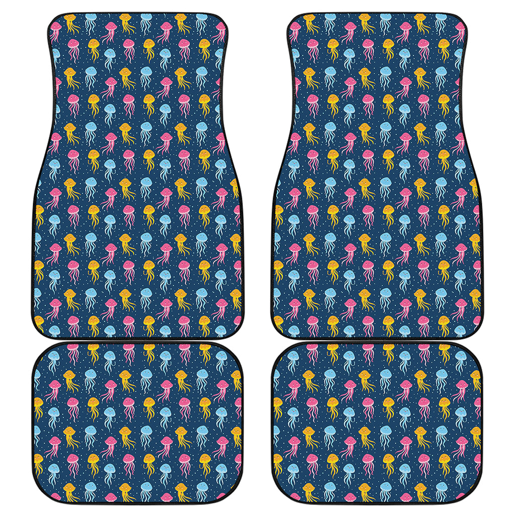 Cute Jellyfish Pattern Print Front and Back Car Floor Mats