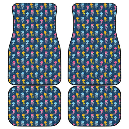 Cute Jellyfish Pattern Print Front and Back Car Floor Mats
