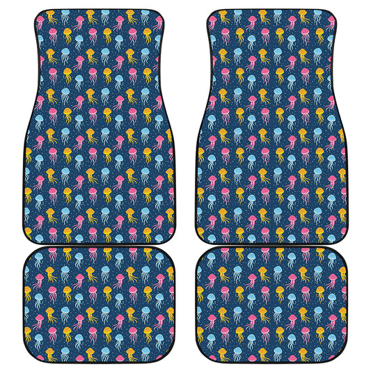 Cute Jellyfish Pattern Print Front and Back Car Floor Mats
