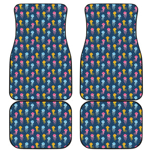 Cute Jellyfish Pattern Print Front and Back Car Floor Mats