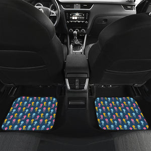 Cute Jellyfish Pattern Print Front and Back Car Floor Mats