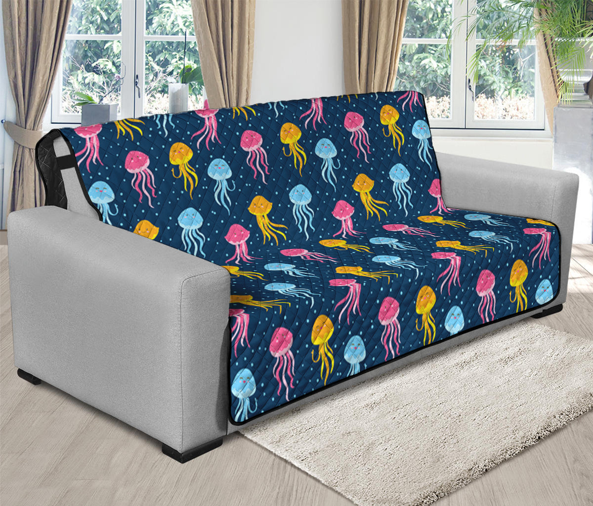 Cute Jellyfish Pattern Print Futon Protector