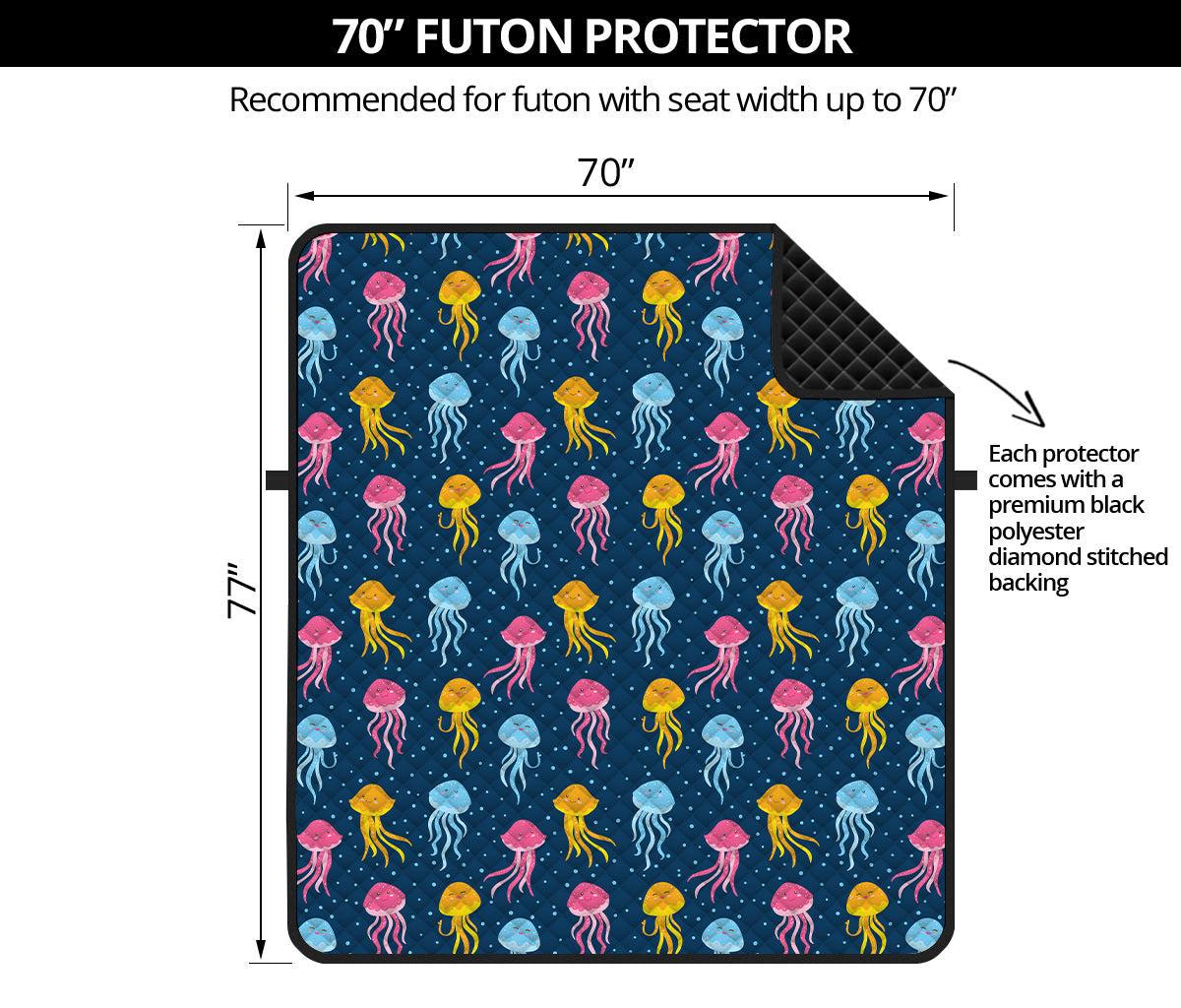 Cute Jellyfish Pattern Print Futon Protector