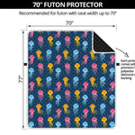 Cute Jellyfish Pattern Print Futon Protector