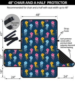 Cute Jellyfish Pattern Print Half Sofa Protector