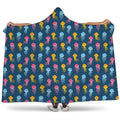 Cute Jellyfish Pattern Print Hooded Blanket