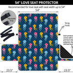 Cute Jellyfish Pattern Print Loveseat Protector