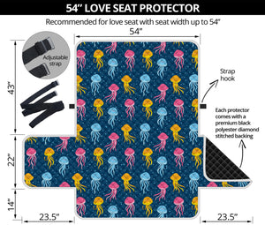 Cute Jellyfish Pattern Print Loveseat Protector