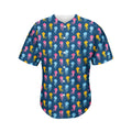 Cute Jellyfish Pattern Print Men's Baseball Jersey