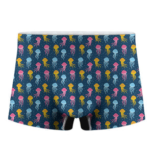 Cute Jellyfish Pattern Print Men's Boxer Briefs