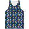 Cute Jellyfish Pattern Print Men's Tank Top