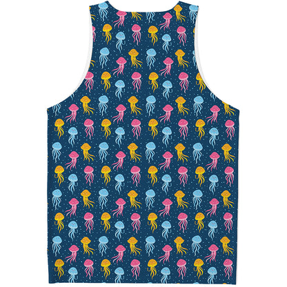 Cute Jellyfish Pattern Print Men's Tank Top