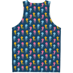 Cute Jellyfish Pattern Print Men's Tank Top