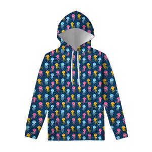 Cute Jellyfish Pattern Print Pullover Hoodie