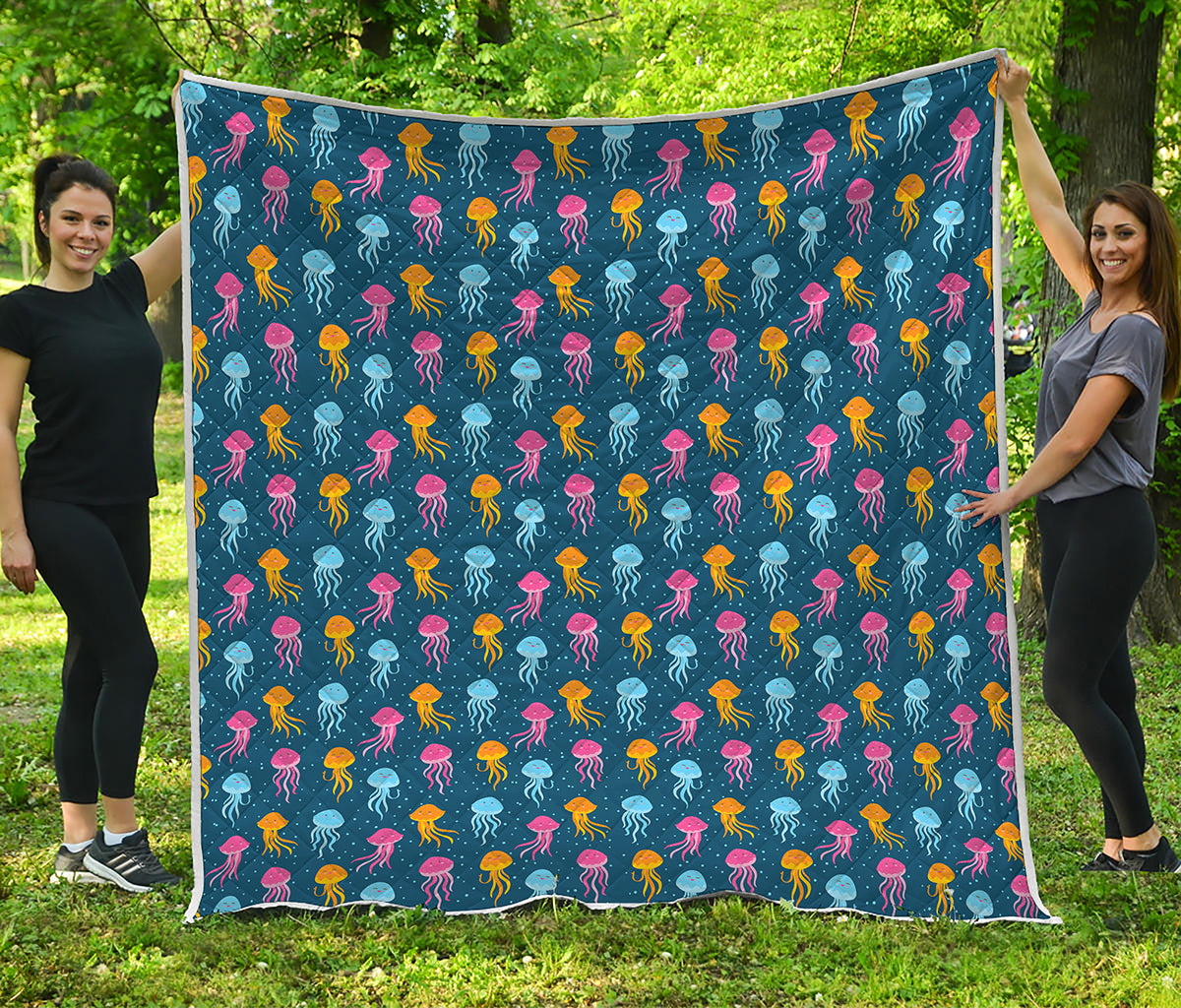 Cute Jellyfish Pattern Print Quilt