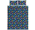 Cute Jellyfish Pattern Print Quilt Bed Set