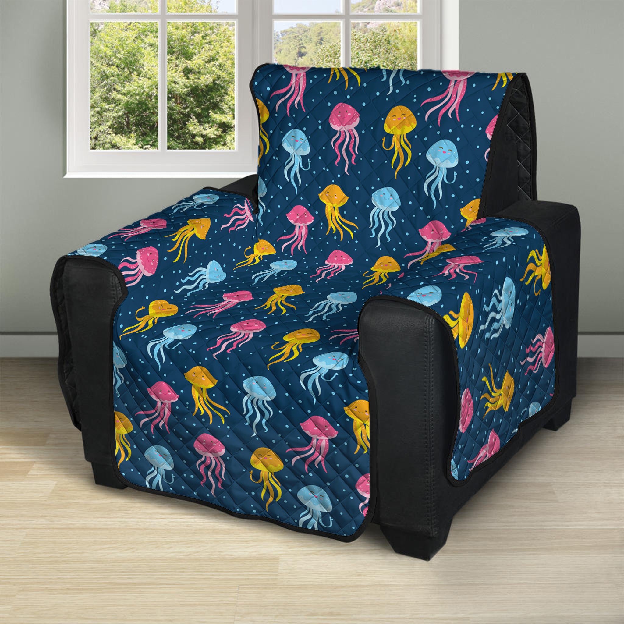 Cute Jellyfish Pattern Print Recliner Protector