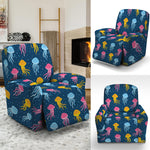 Cute Jellyfish Pattern Print Recliner Slipcover