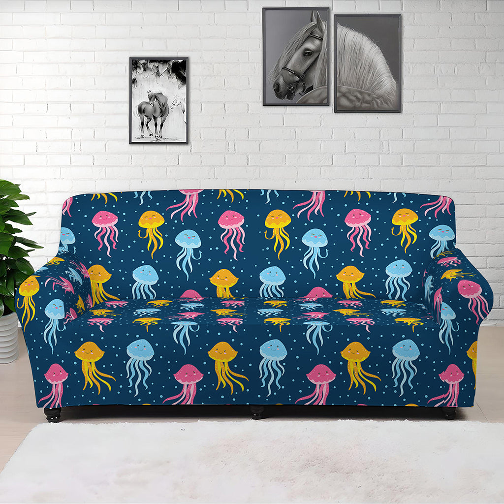 Cute Jellyfish Pattern Print Sofa Cover