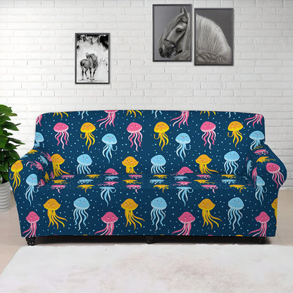 Cute Jellyfish Pattern Print Sofa Cover
