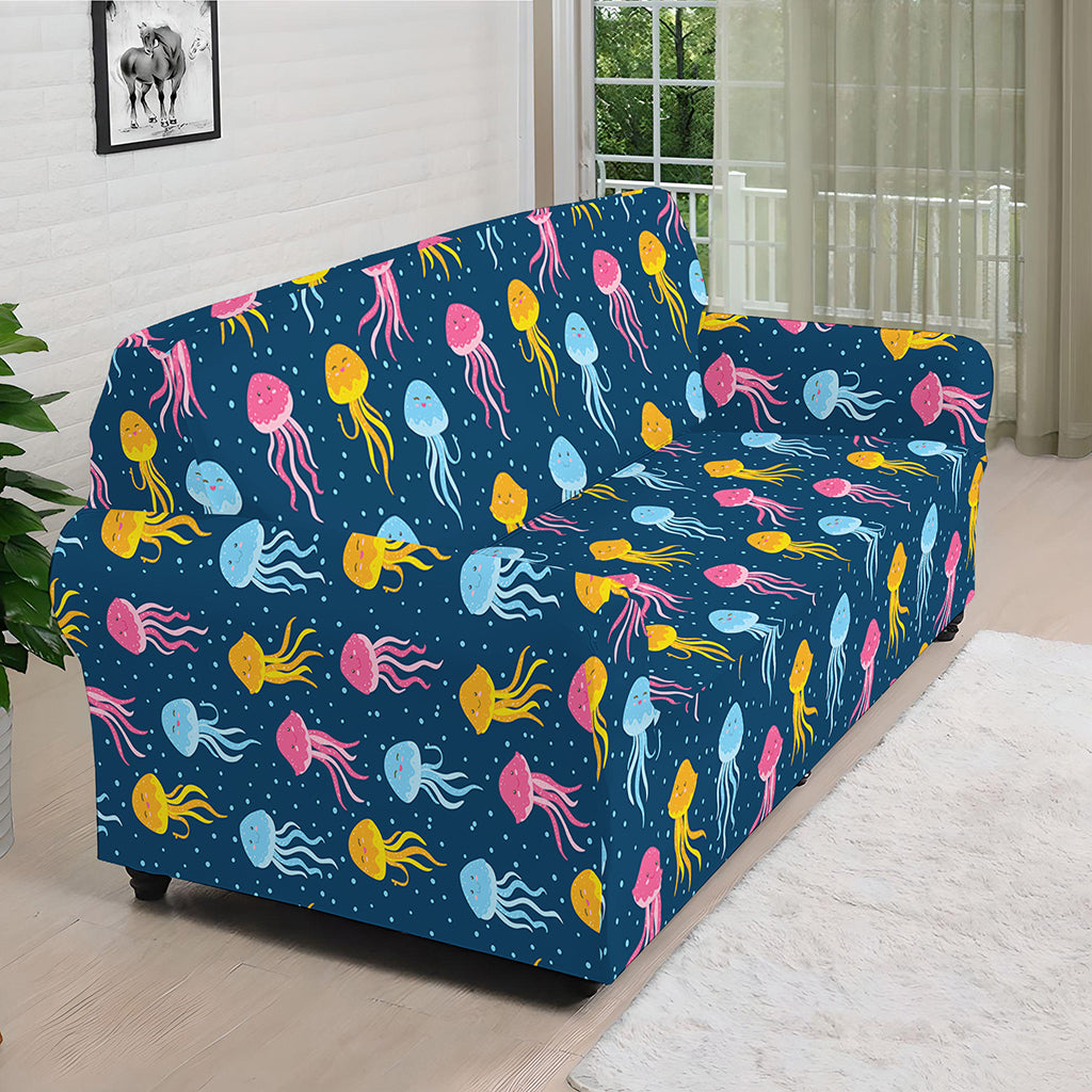 Cute Jellyfish Pattern Print Sofa Cover