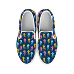 Cute Jellyfish Pattern Print White Slip On Shoes