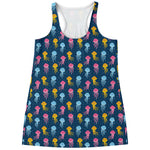 Cute Jellyfish Pattern Print Women's Racerback Tank Top