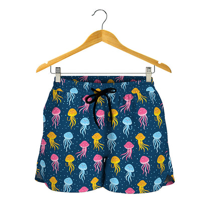 Cute Jellyfish Pattern Print Women's Shorts