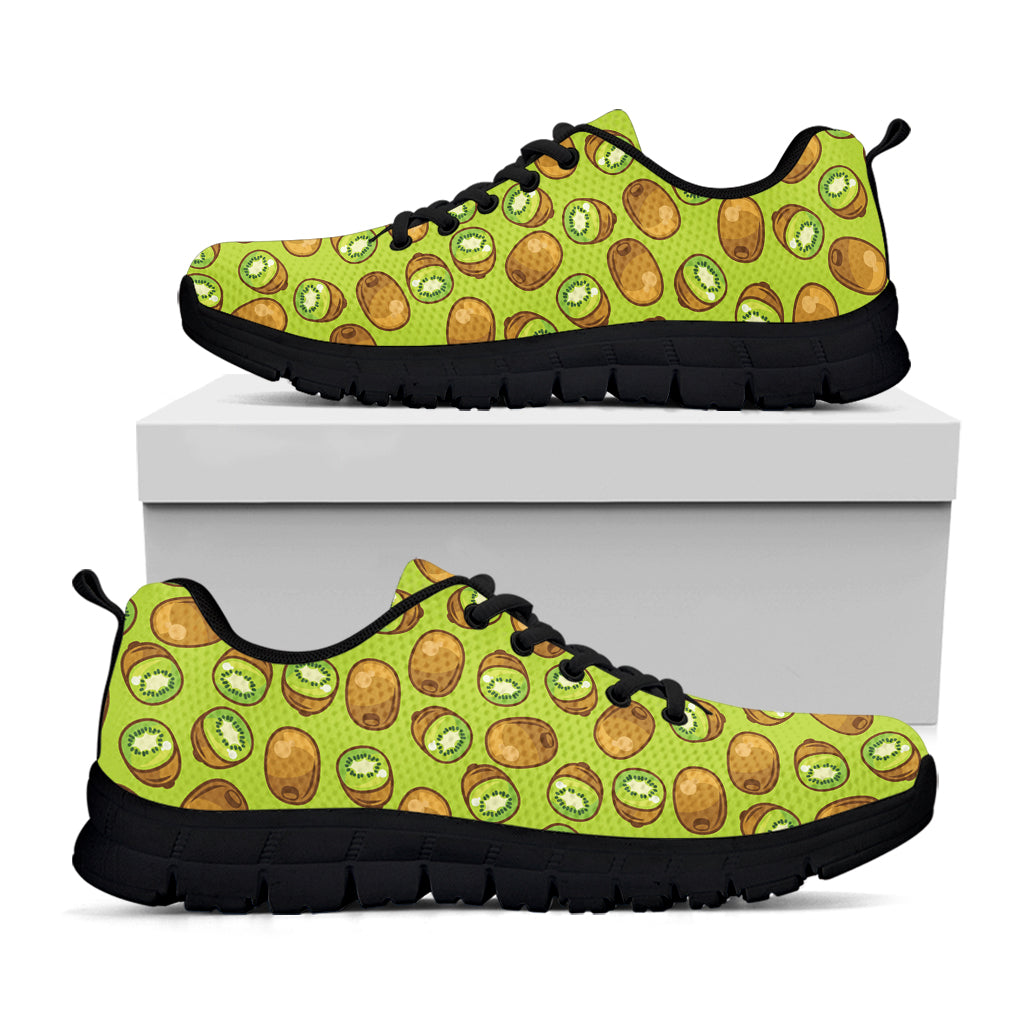 Cute Kiwi Pattern Print Black Sneakers