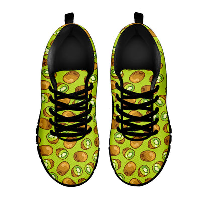 Cute Kiwi Pattern Print Black Sneakers