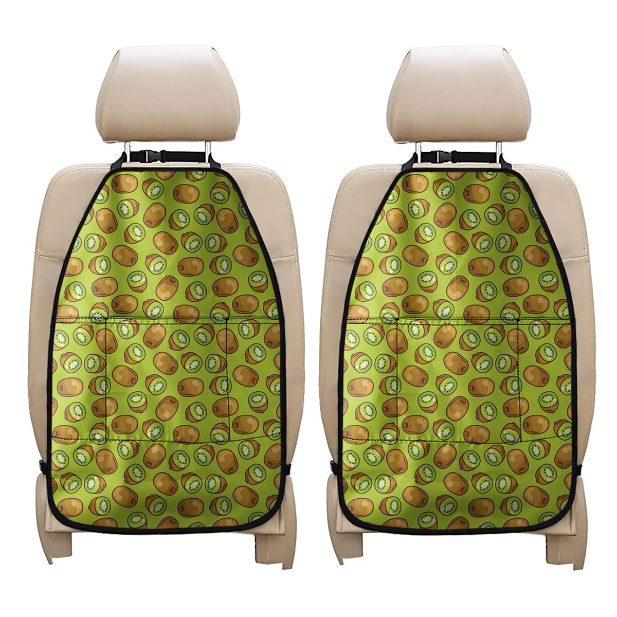 Cute Kiwi Pattern Print Car Seat Organizers
