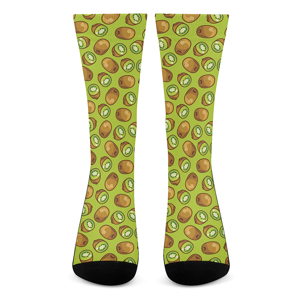 Cute Kiwi Pattern Print Crew Socks