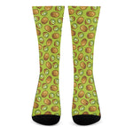 Cute Kiwi Pattern Print Crew Socks