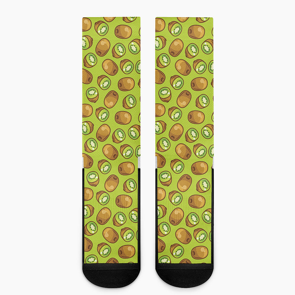 Cute Kiwi Pattern Print Crew Socks