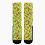 Cute Kiwi Pattern Print Crew Socks
