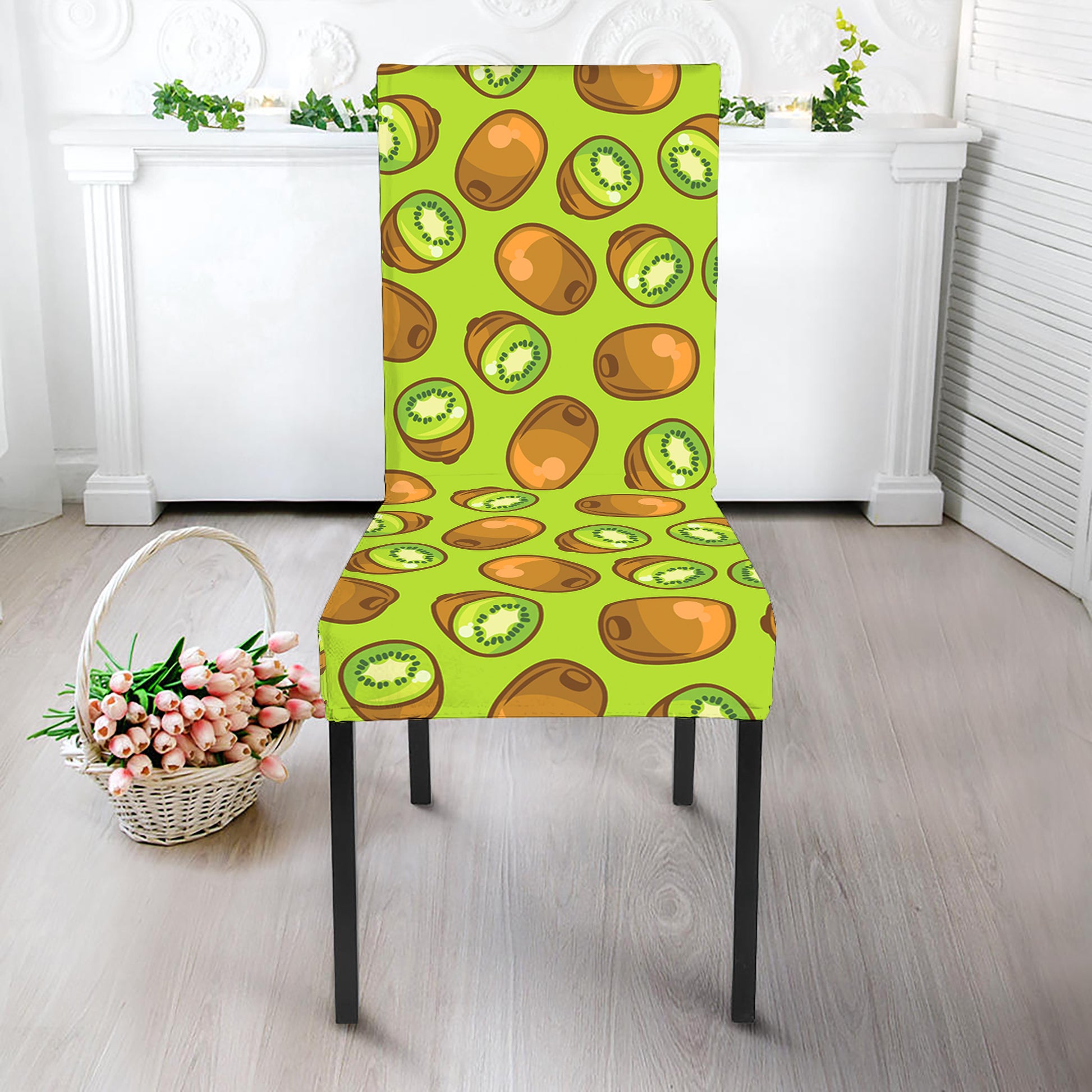 Cute Kiwi Pattern Print Dining Chair Slipcover