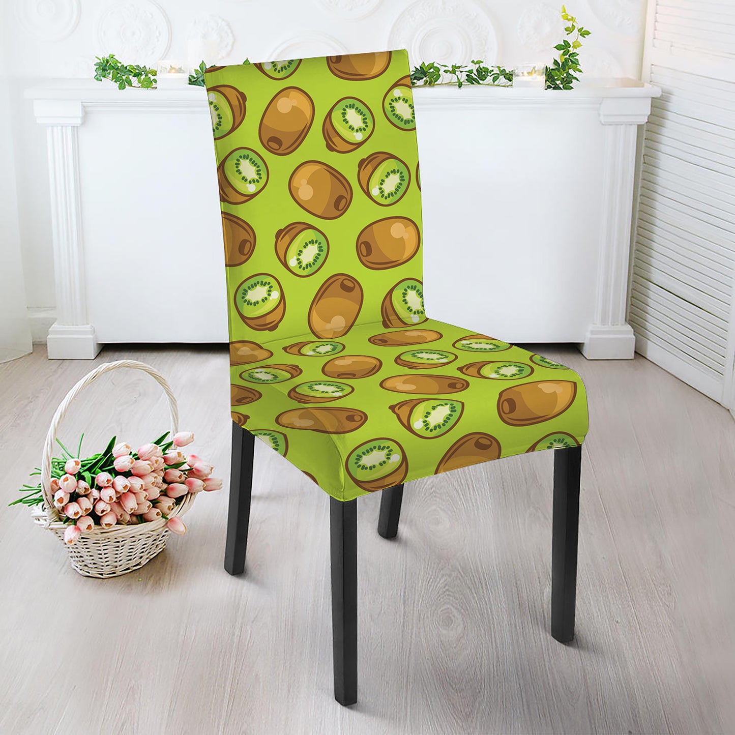 Cute Kiwi Pattern Print Dining Chair Slipcover