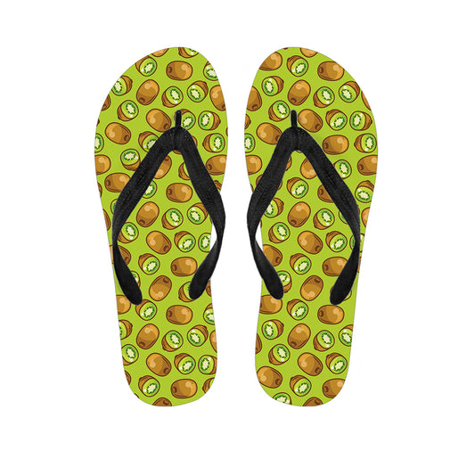 Cute Kiwi Pattern Print Flip Flops